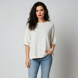 Adrianna Papell Women's Sweater Large Ivory/Gold